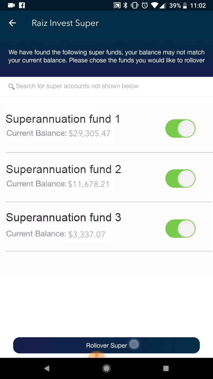 Raiz Super can run a SuperMatch search via the App
